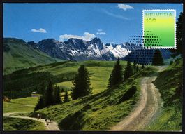 MK Farben der CH - Alpenwiesengrün, Arosa Arlenwaldstrasse