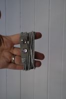 Swarovski Wickelarmband grau mit Strasssteinen guter Zustand