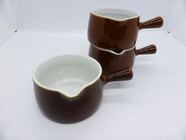 Langenthal RESISTA lot de 3 petites saucières brunes