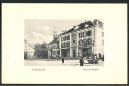 Fleurier, Place du Marché Pharmacie Moch, vers 1920