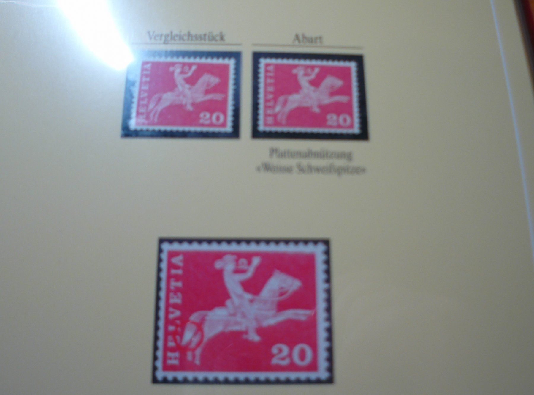 Tutti i francobolli: Abart Postreiter, 1964 **, "Weisse Schweifspitze" – Usato da Niederwil AG venduto da morostahu