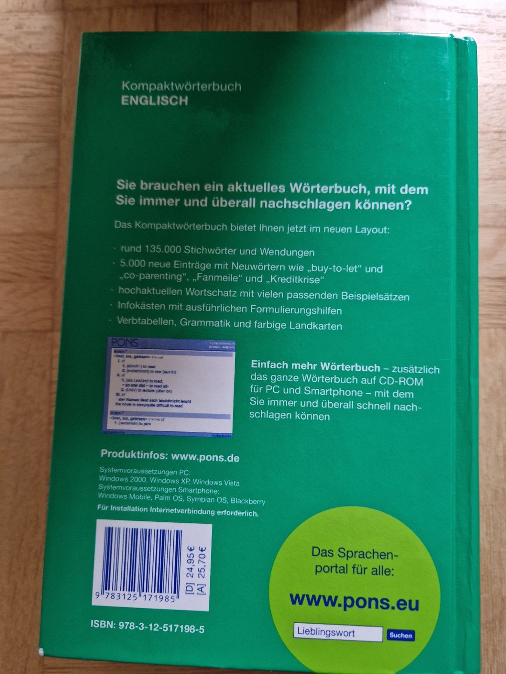 Libri: PONS Kompaktwörterbuch Englisch inkl.  CD – Usato da Bühler venduto da Bluana 1