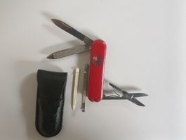 Couteau Suisse Victorinox Rouge Vintage avec étui en cuir