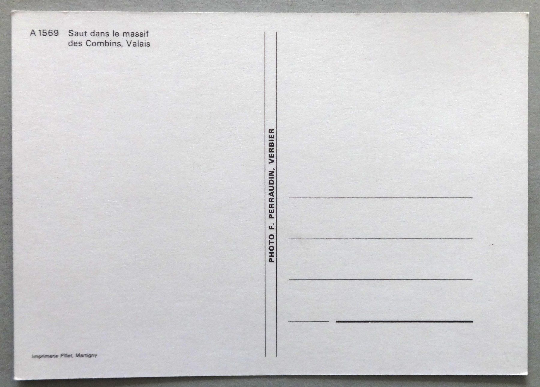 Cartoline postali: Saut dans le massif des Combins, Valais – Usato da Fétigny venduto da Billy2miny 1