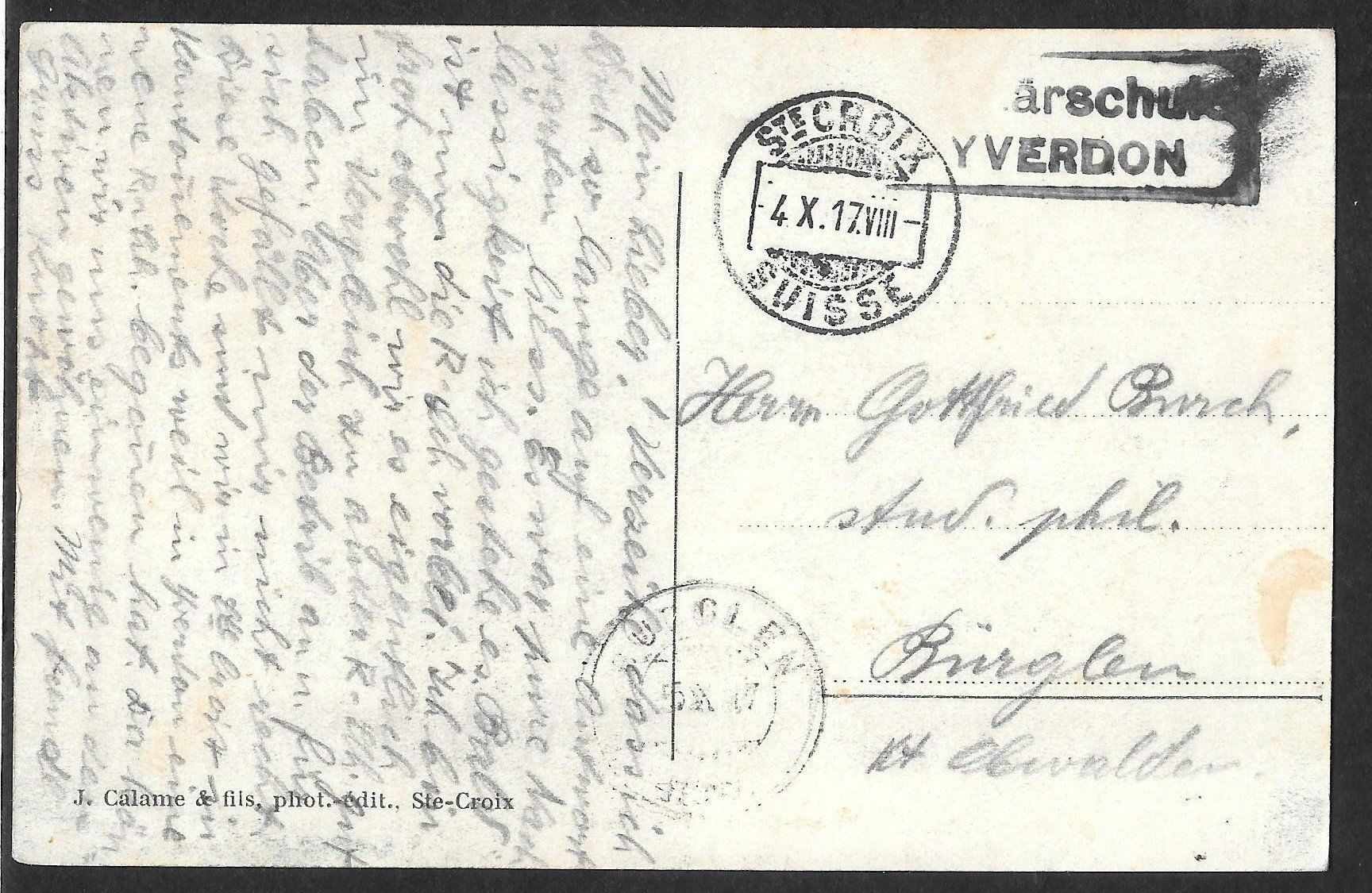 Cartoline postali: Sainte-Croix Vue générale Feldpoststempel – Usato da Olten venduto da clotaldi 1