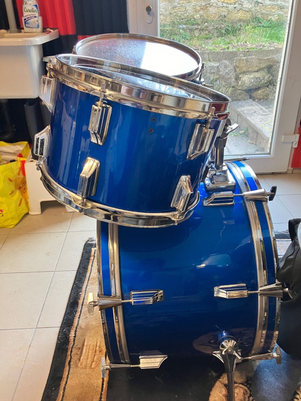 Strumenti musicali: Batterie acoustique bleue complète – Usato da Auvernier venduto da BelPheghor 2