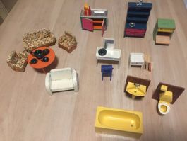alte diverse Puppenmöbel-verschiedene Wohnbereiche