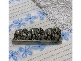 Antike Brosche mit drei Elefanten Metall kein Silber