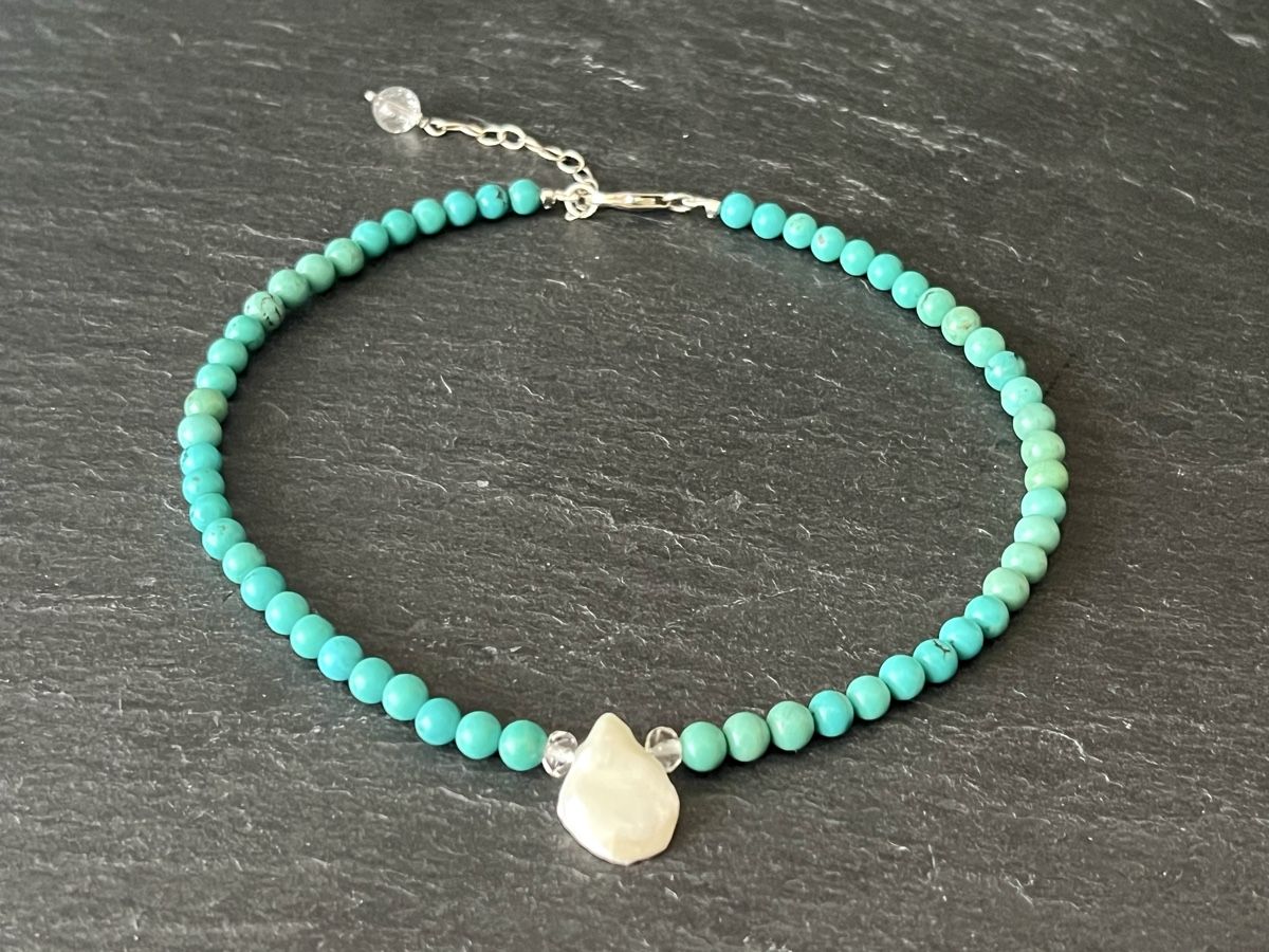 Ketten: Turquoise & Keshi Pearl Necklace Silber – Neu und originalverpackt aus Rüschlikon von ThereseJewelryDesign 4