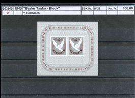 1945 "Basler Taube - Block", ** postfrisch