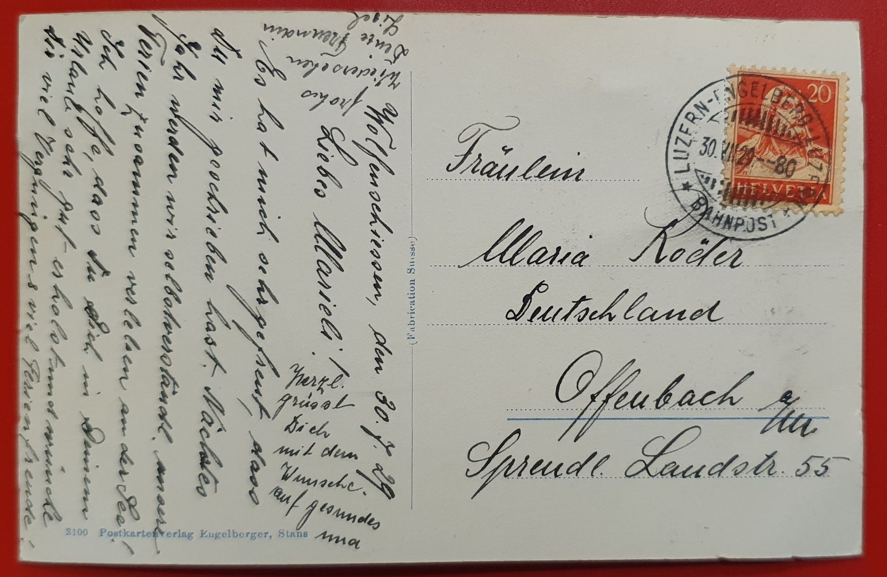 Cartoline postali: Wolfenschiessen 1929 - mit Bahnpoststempel – Usato da Kreuzlingen venduto da Rschweiz1 1