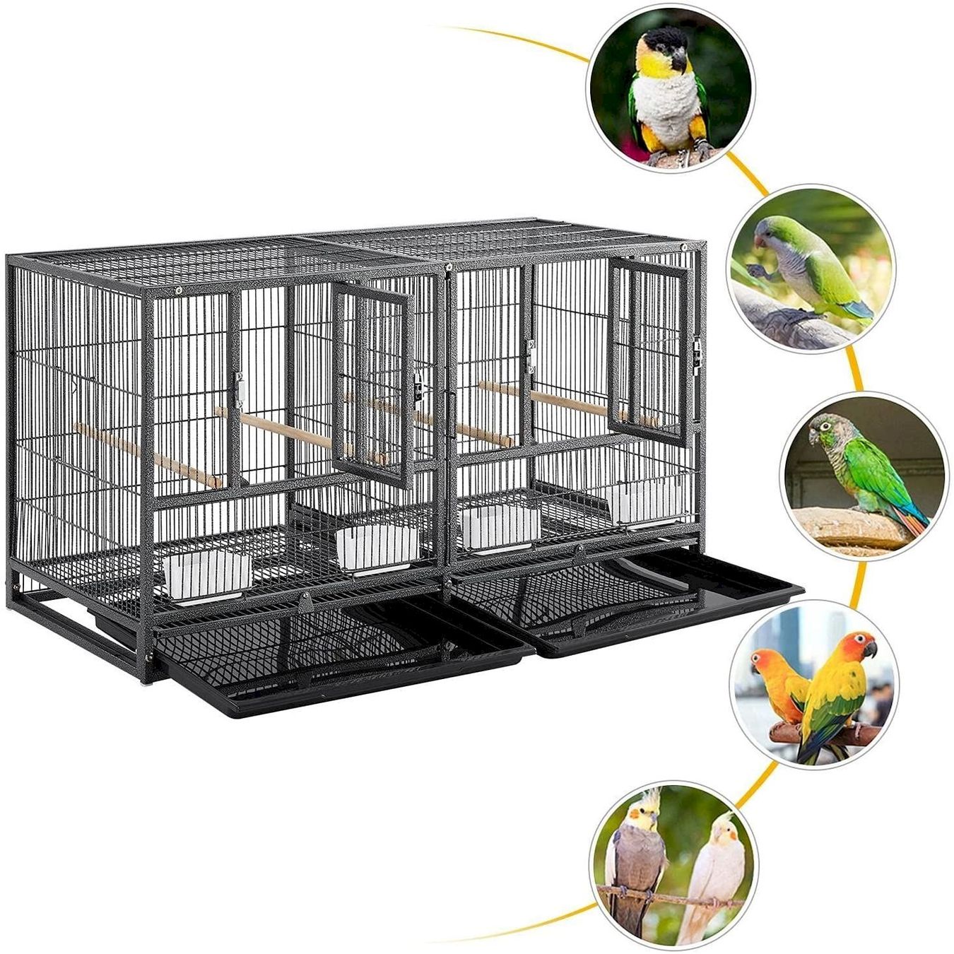 Vogelhäuser: Vogelkäfig Doppelkäfig Schwarz – Neu und originalverpackt aus Bottighofen von zaap 2