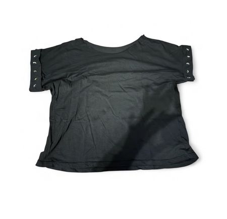 Damen T-Shirt schwarz mit Sternen Applikationen