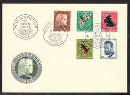 1953, J148-152 Serie auf illustr. + unadr. FDC (15401)