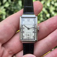 H. Moser & Cie. Vintage Art Deco, Revidiert, Stahlgehäuse