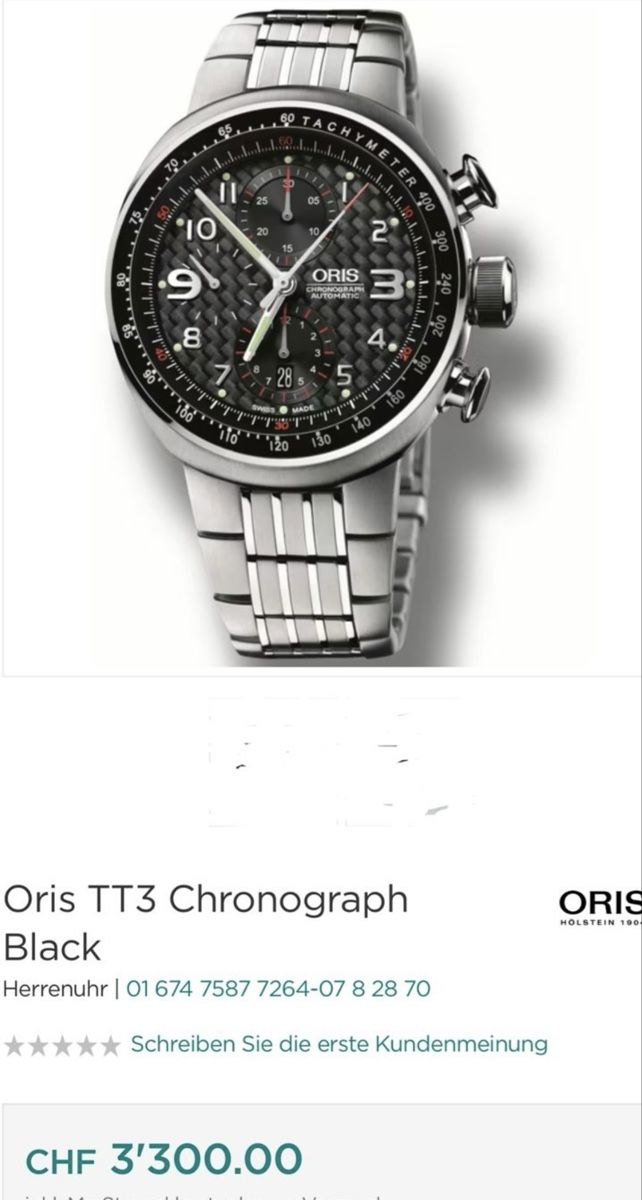 Oris Orologi: Oris TT3 Chronograph Automatik / Versand 12.- – Usato da Basel venduto da torthum 7
