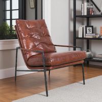 Clubsessel aus Leder und Metall, schicker Minimalismus