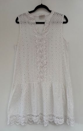 Sommerkleid Cartoon weiss Lochmuster Gr.38