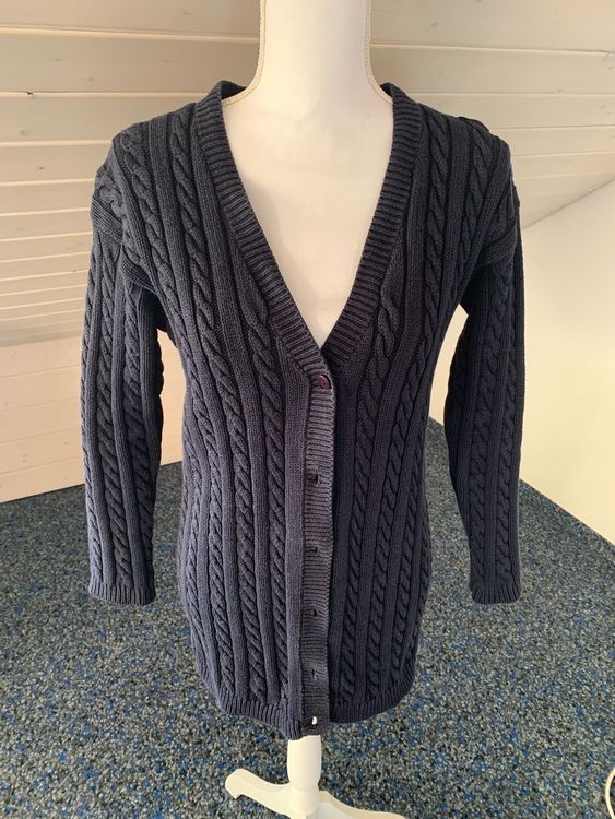Damen Strickjacke Zopfmuster - Lässiger Cardigan Mit Knopfleiste Langarm Offen