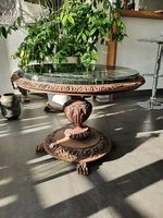 Marmor/Holz-Tisch aus dem Schloss Waldegg