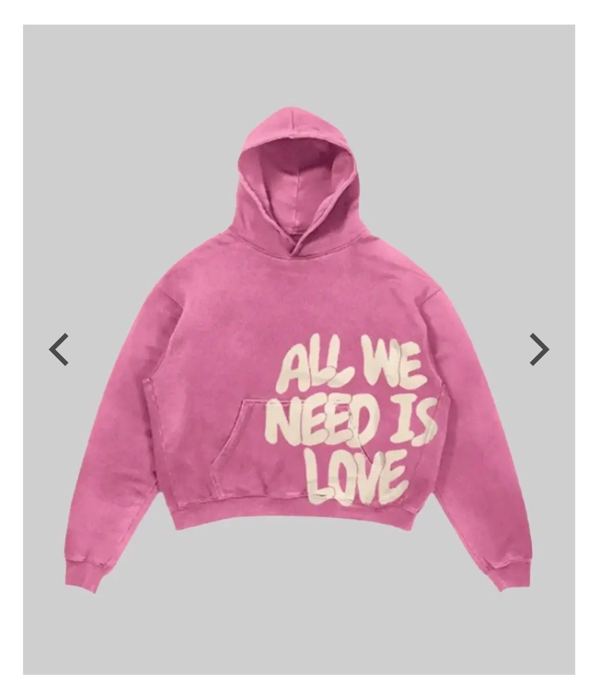 Maglioni & Felpe: Sweat à capuche rose"All We Need Is Love" – Nuovo e nell'imballaggio originale da Romont FR venduto da car_2sq9
