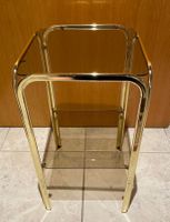 Beistelltisch Metall goldfarben mit Glasplatten gut