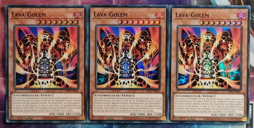 3x Lava-Golem RA01-DE001 SUPER RARE PLAYSET 1.Auflage DEUTSC (Neu und