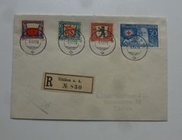 Luderbrief 1928 mit ZNr. J45-J48 auf nur einem Brief