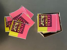 Haftnotizen Extra Sticky, Pink/Gelb, Neu! 30 Stück im Set
