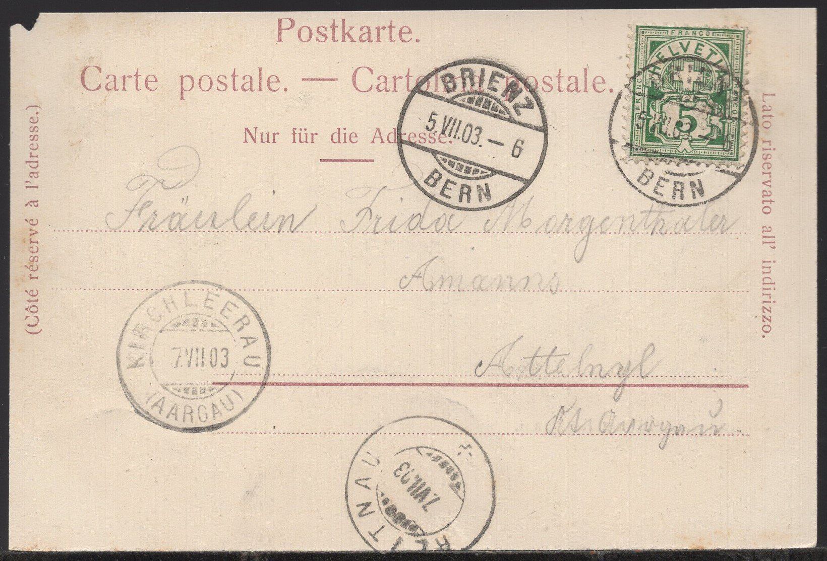Ansichtskarten: Station Brünig mit Restaurant  1903 – Defekt aus Aarau von kufi44 1