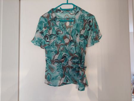Seidenbluse, Wickelbluse von H&M, Blautöne, Gr.36/38