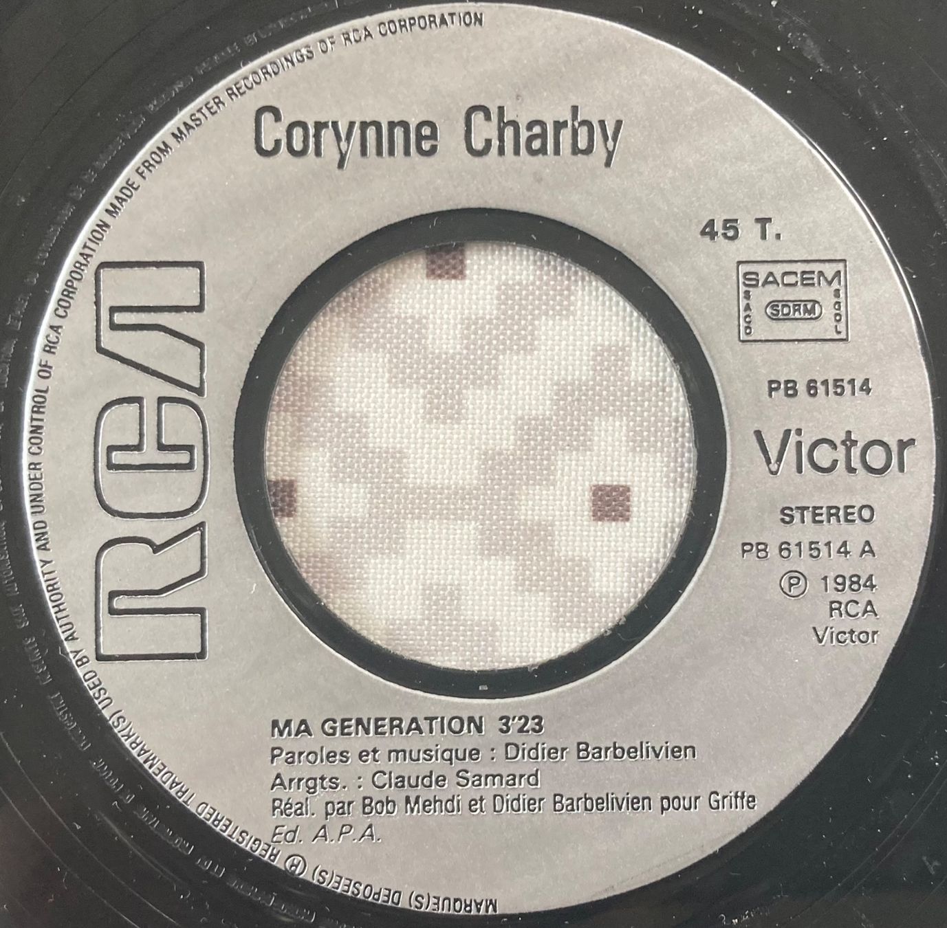 Schallplatten: CORYNNE CHARBY - MA GENERATION – Gebraucht aus Poliez-Pittet von Newtown-Records 2