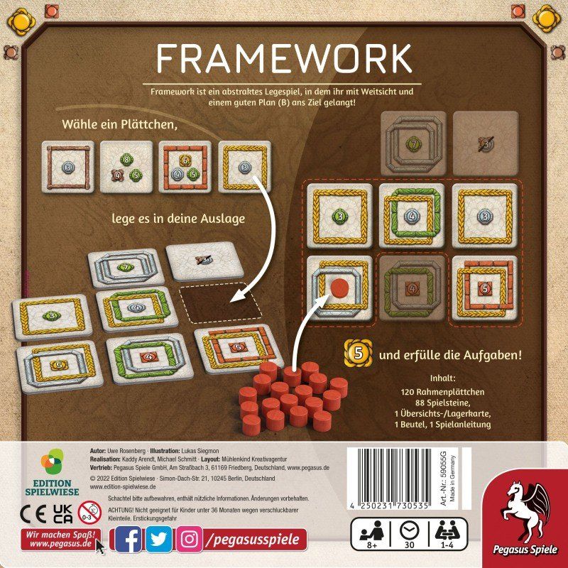 Pegasus Spiele Giochi: Spiel Framework – Nuovo e nell'imballaggio originale da Uster venduto da Ludit 1