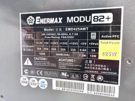 ATX-Netzteil von Enermax, Modell MODU 82+ / EMD425AWT