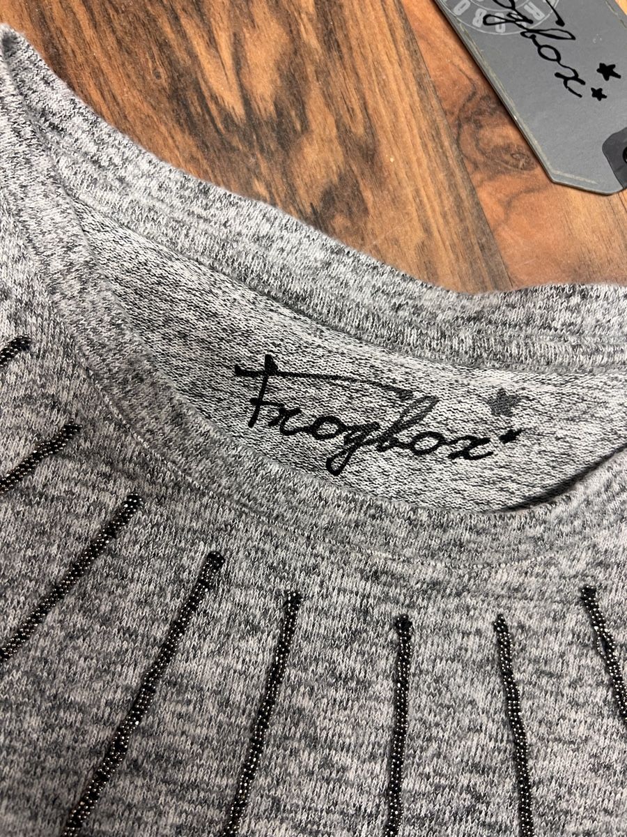Pullover & Sweatshirts: Frogbox Sweatshirt Grau Meliert mit Perlen neu Gr.S – Neu und originalverpackt aus Burgdorf von puppennetz 2