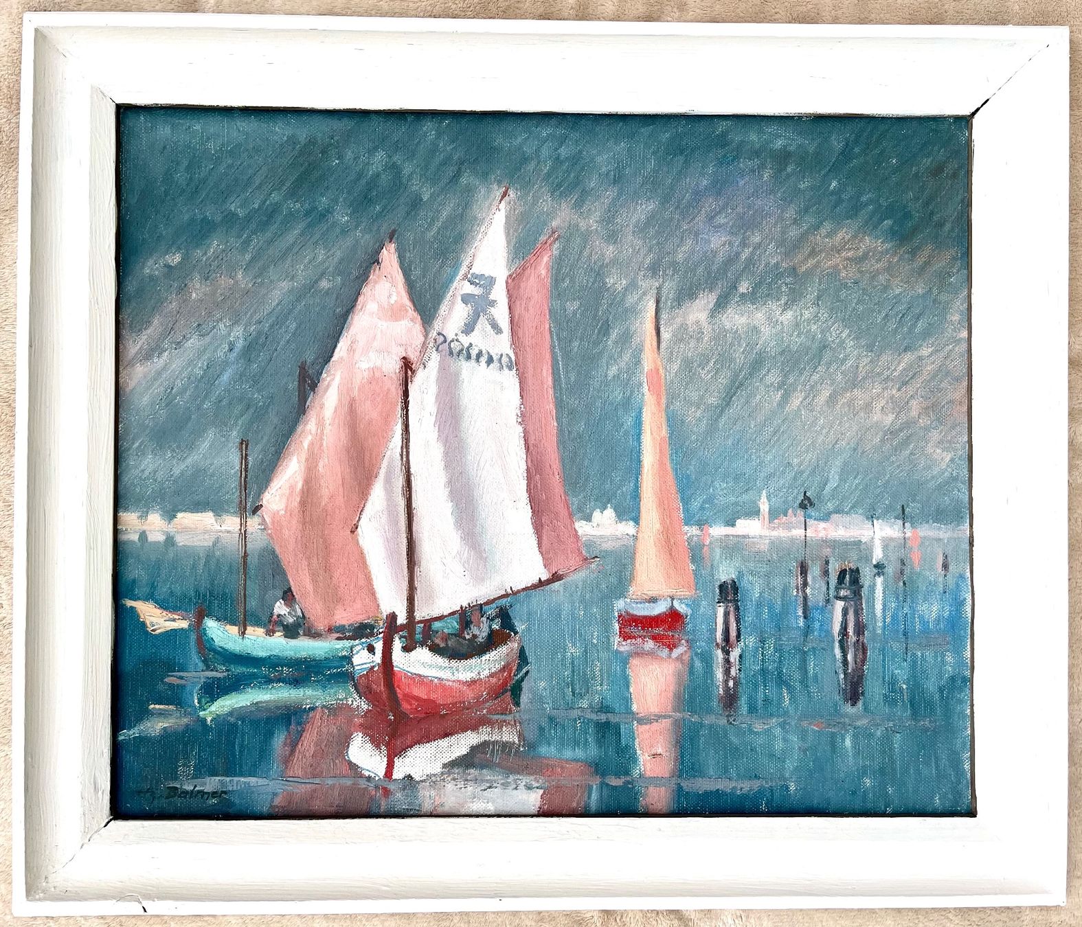 Gemälde: Heinz Balmer, Ölgemälde, Boote – Gebraucht aus Olten von peterblau