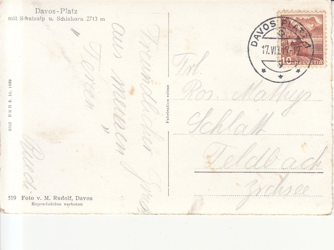 Cartoline postali: Davos Platz 1947 – Usato da Bürglen TG venduto da StampGraf 1