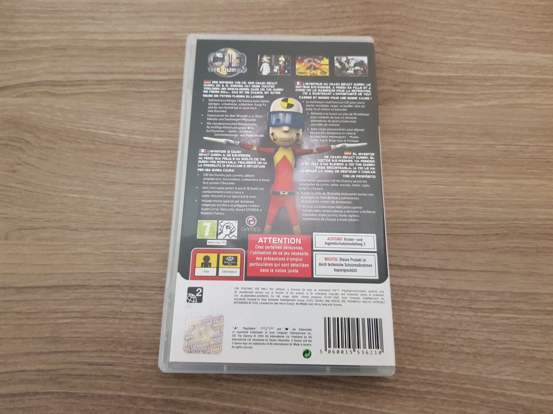 Giochi: CID The Dummy - Playstation PSP – Usato da Bassersdorf venduto da retrolab 2