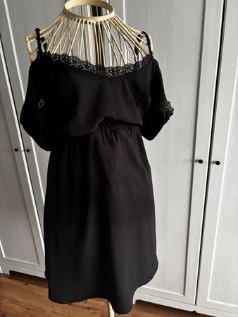 Sommerkleid schulterfrei schwarz Gr. 40