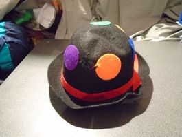 Hut Clown, One Size, schwarz/farbige Punkte