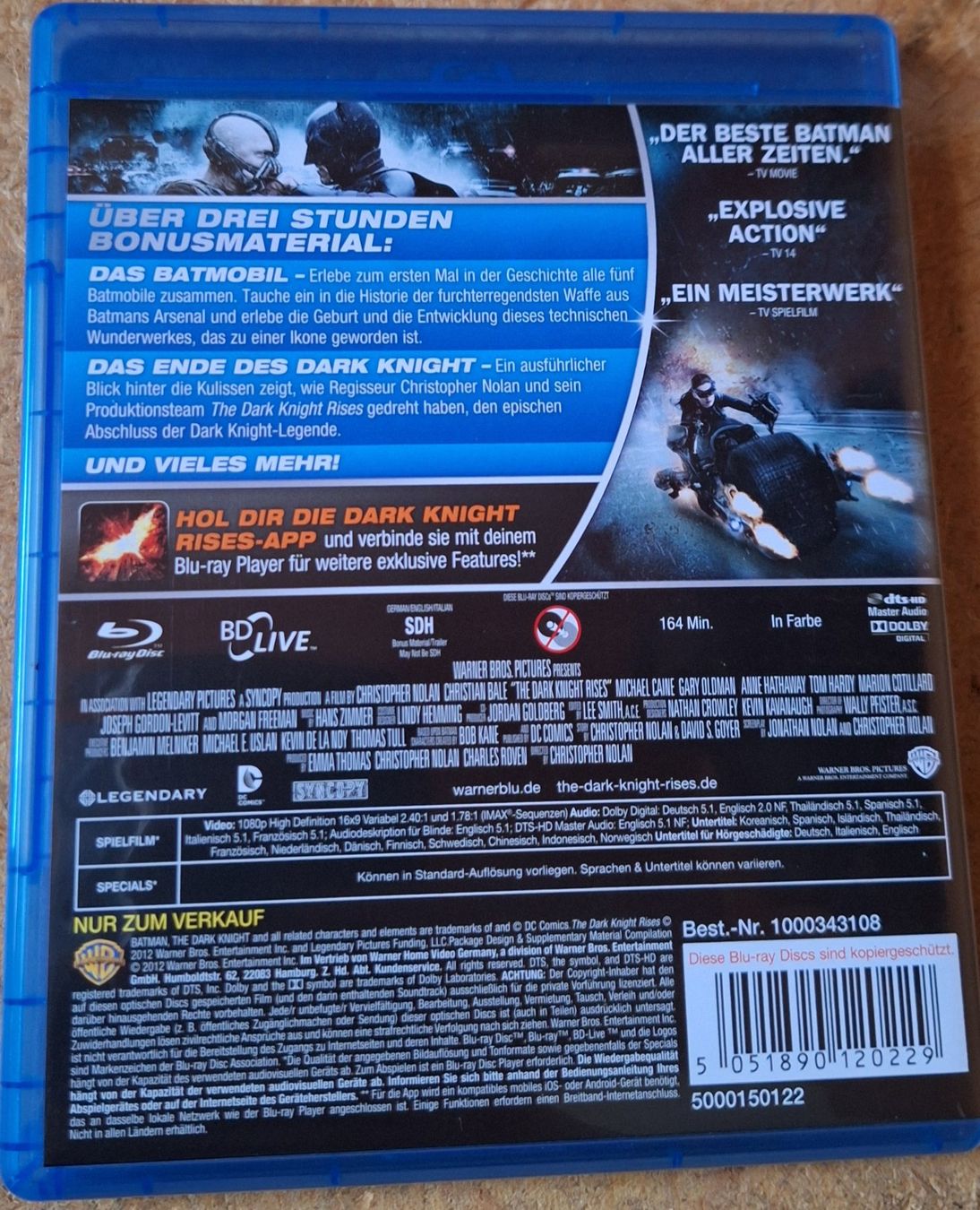 Tutti i DVDs: Batman The Dark Knight Rises - 2 Disc - Blu-ray – Usato da Schmitten FR venduto da Sidewinder 1