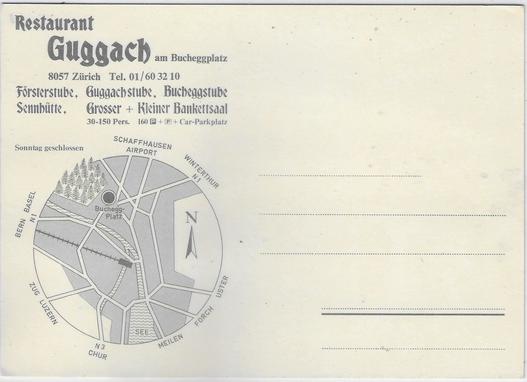 Cartoline postali: Restaurant Guggach - Zürich am – Usato da Ettingen venduto da Kartenplanet 1