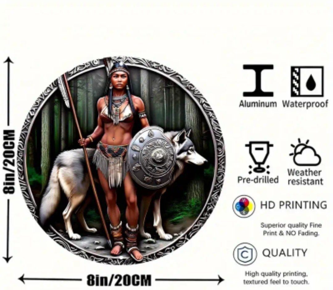 Schilder: Metallschild  Wolf 20cm Durchmesser / Bild – Neu und originalverpackt aus Walenstadt von emynmuil1 2