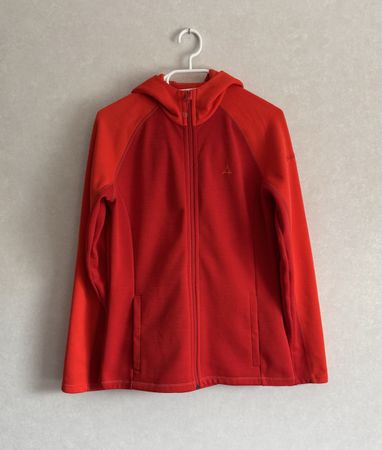 Schöffel Fleecejacke mit Kapuze, Gr. 38, rot, top Zustand!