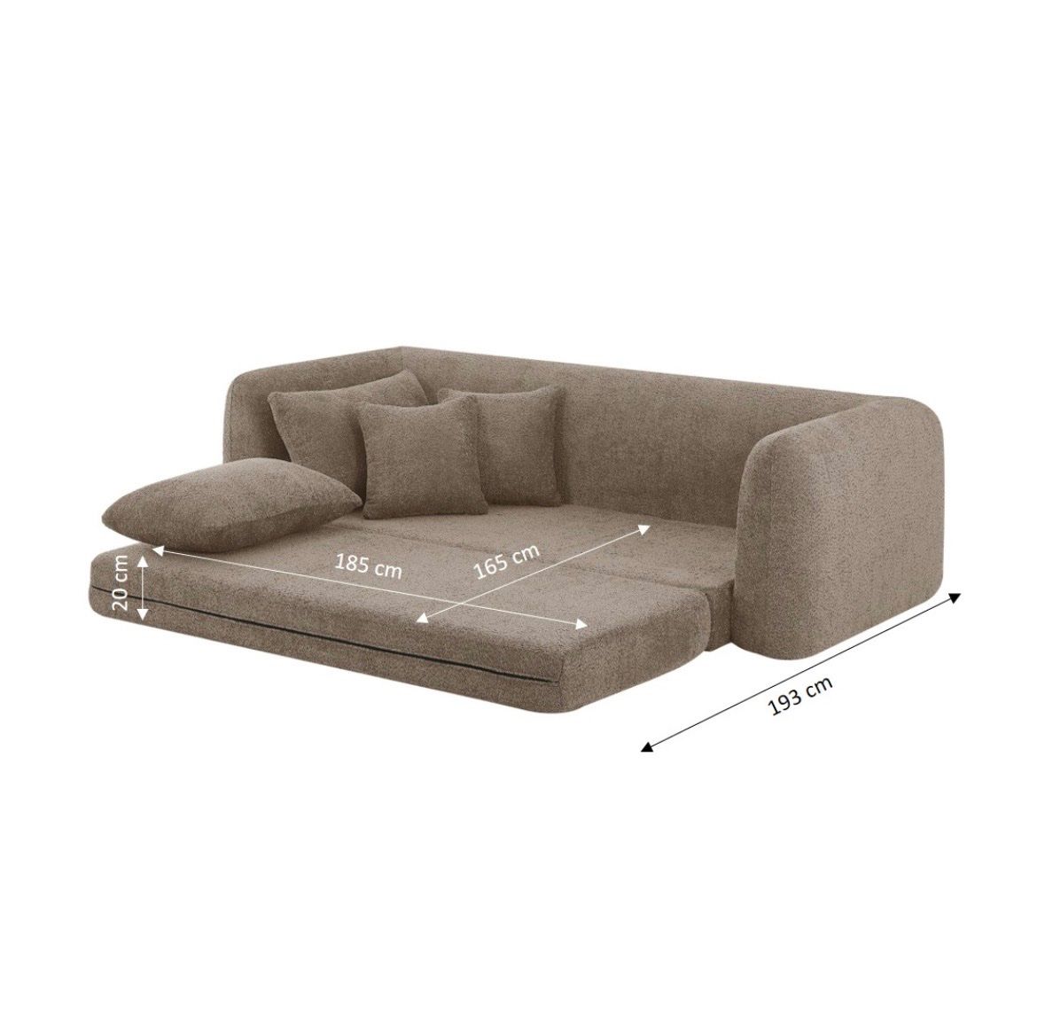 Sofas: Canapé lit marron, 3 places – Gebraucht aus Genève von sib_cb7z 1