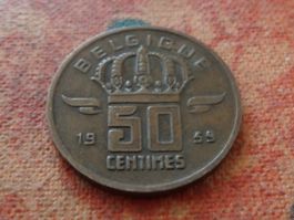 BELGIQUE  50  Centimes  1959  (P)