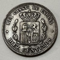 10 Centimos - Alfonso XII - Spanien - 1877