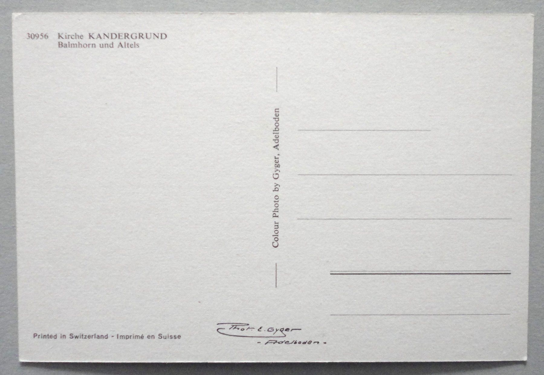 Cartoline postali: Kirche Kandergrund – Usato da Fétigny venduto da Billy2miny 1