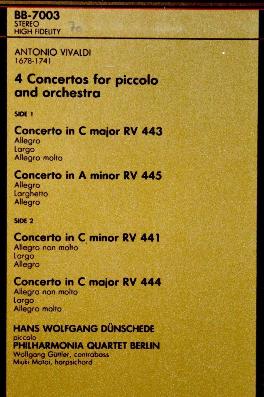 Dischi in vinile: VIVALDI: Rare Japanese Denon - high end – Usato da Bern venduto da vinyl-heaven 3
