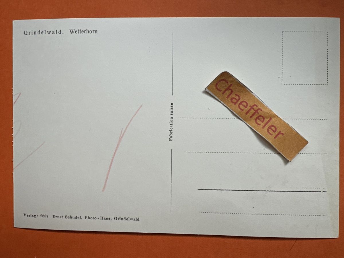 Cartoline postali: Grindelwald. Wetterhorn – Usato da Zürich venduto da Chaeffeler 1